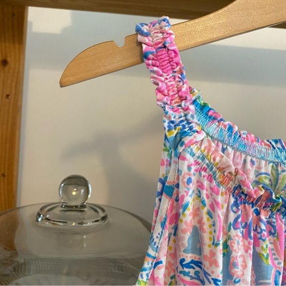 Lilly Pulitzer Colorful Flocks Full of Fun Floral Flamingo Print Loro Dress L - Picture 8 of 12